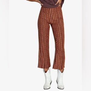 RVCA Retro Cropped 70s Style High Waisted Pants